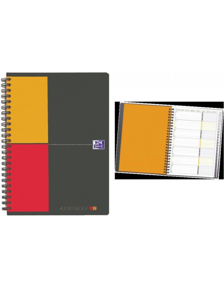 Caiet cu spirala A5, OXFORD International Addressbook, 72 file
