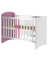 Patut copii din lemn Hubners Anne 120x60 cm alb-roz,PHANN12ALRO