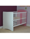 Patut copii din lemn Hubners Anne 120x60 cm alb-roz,PHANN12ALRO