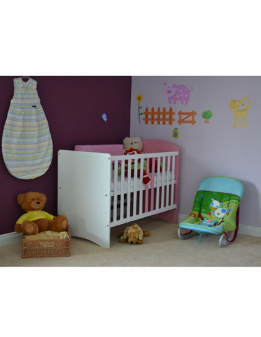 Patut copii din lemn Hubners Anne 120x60 cm alb-roz,PHANN12ALRO