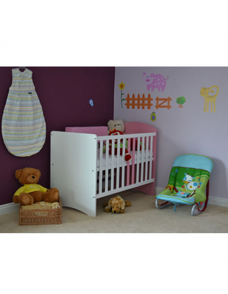 Patut copii din lemn Hubners Anne 120x60 cm alb-roz,PHANN12ALRO