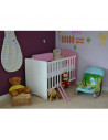 Patut copii din lemn Hubners Anne 120x60 cm alb-roz,PHANN12ALRO