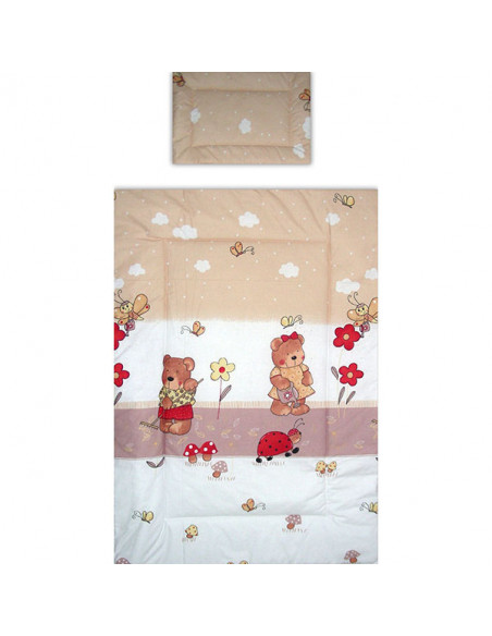 Lenjerie patut Hubners Ursuletul Gradinar 5 piese crem,LENHUG5C