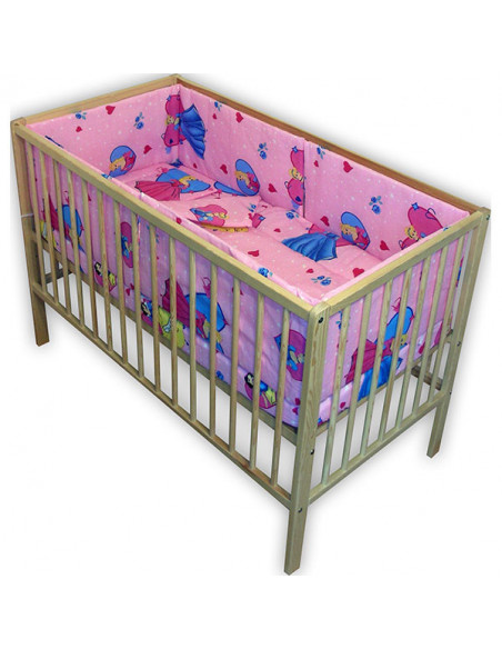 Lenjerie patut Hubners Princess 5 piese roz,LENHP5R