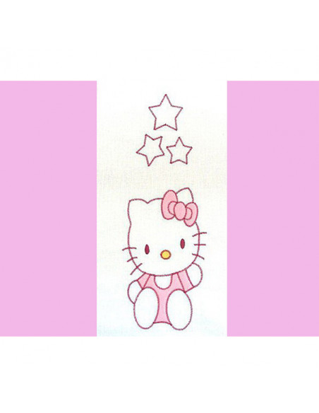 Lenjerie patut cu broderie Hubners Kitty 4 piese roz,LENBHK4R