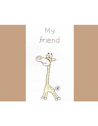 Lenjerie patut cu broderie Hubners Girafa 4 piese crem,LENBHG4C