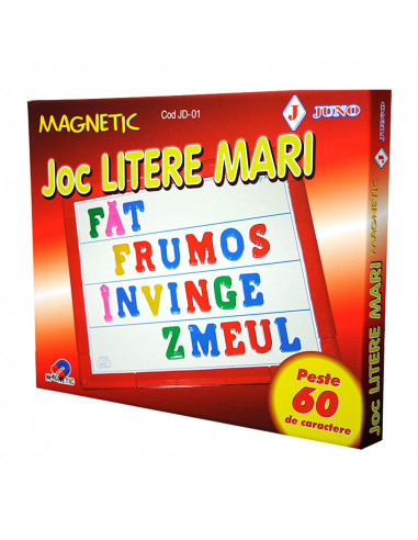 Litere Magnetice Mari, 60 Piese, Joc Juno,JD01
