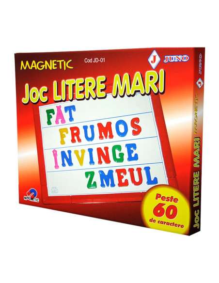 Litere Magnetice Mari, 60 Piese, Joc Juno Litere Magnetice Mari, 60 Piese, Joc Juno