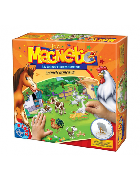 Sa Construim Scene Cu Animale Domestice, Joc Magnetic D-Toys Sa Construim Scene Cu Animale Domestice, Joc Magnetic D-Toys