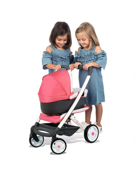 Carucior pentru papusi Smoby Quinny Combi 3 in 1 roz,S7600253198 Carucior pentru papusi Smoby Quinny Combi 3 in 1 roz,S7600253198
