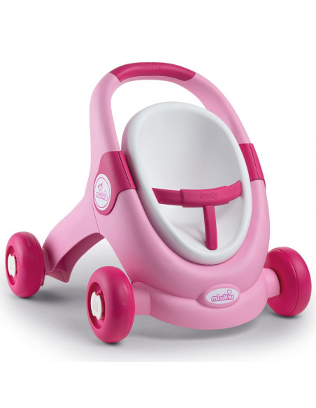 Carucior pentru papusi Smoby Minikiss 3 in 1 roz,S7600210205