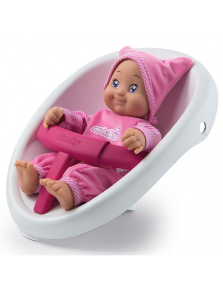 Carucior pentru papusi Smoby Minikiss 3 in 1 roz,S7600210205