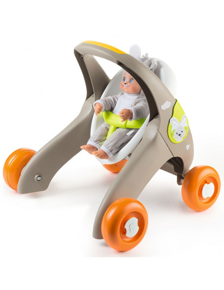 Carucior pentru papusi Smoby Minikiss 3 in 1 gri,S7600210206