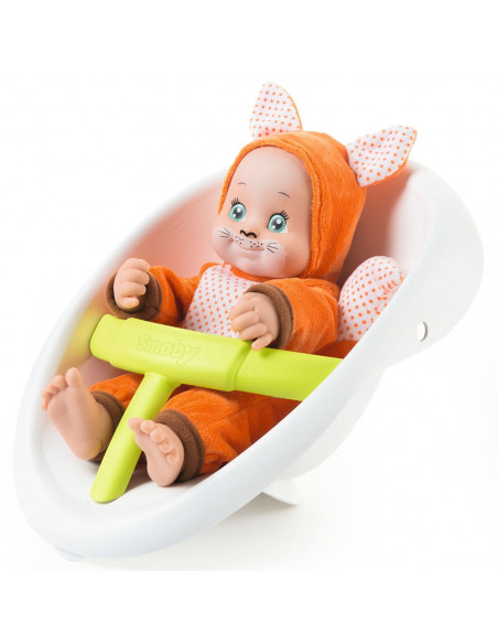 Carucior pentru papusi Smoby Minikiss 3 in 1 gri,S7600210206