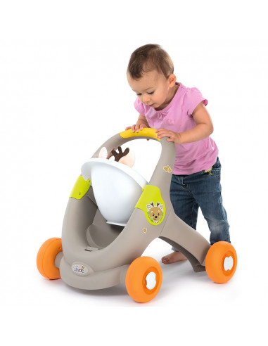 Carucior pentru papusi Smoby Minikiss 3 in 1 gri,S7600210206
