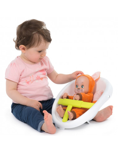Carucior pentru papusi Smoby Minikiss 3 in 1 gri,S7600210206