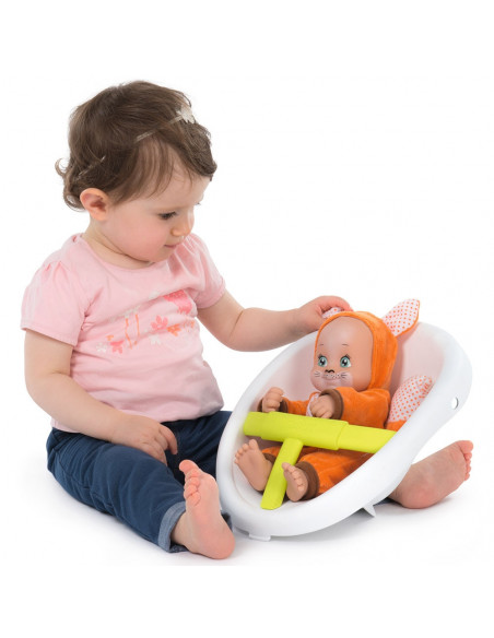 Carucior pentru papusi Smoby Minikiss 3 in 1 gri,S7600210206