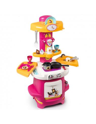 Bucatarie Smoby Masha and The Bear Cooky roz cu