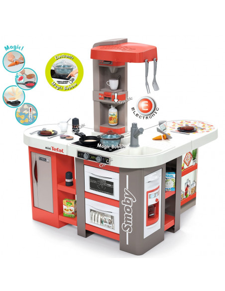 Bucatarie Smoby Tefal Studio XXL Bubble gri cu rosu,S7600311046