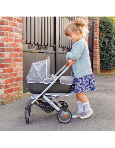 Carucior pentru papusi Smoby Quinny Combi 3 in 1 gri,S7600253104