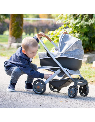 Carucior pentru papusi Smoby Quinny Combi 3 in 1 gri,S7600253104