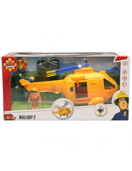 Jucarie Simba Elicopter Fireman Sam Wallaby 2 cu figurine si