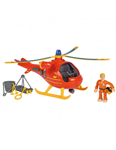 Jucarie Simba Elicopter Fireman Sam Wallaby cu figurina si