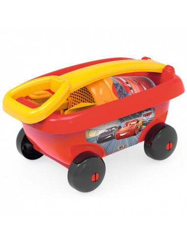 Set jucarii nisip Smoby Carucior Cars cu accesorii,S7600867000