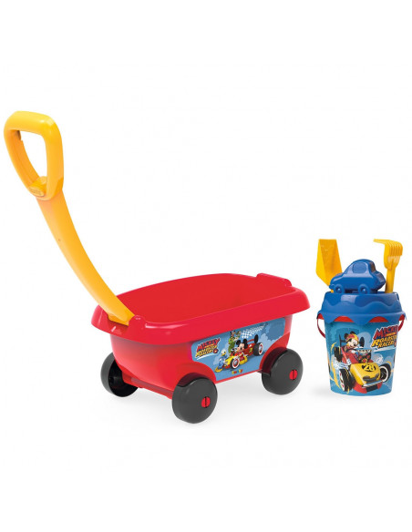 Set jucarii nisip Smoby Carucior Mickey cu accesorii,S7600867003