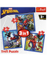 Set puzzle 3 in 1 Trefl Marvel Spider Man, Forta paianjenului