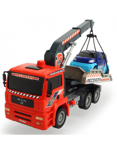 Camion de tractare Dickie Toys MAN Air Pump Crane Truck cu 1