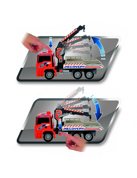 Camion de tractare Dickie Toys MAN Air Pump Crane Truck cu 1