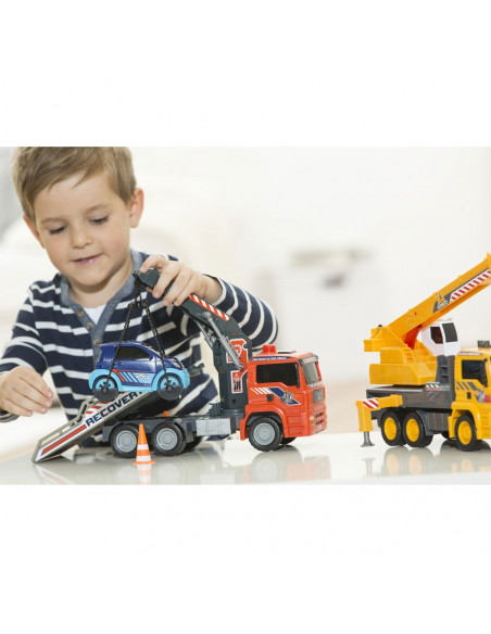Camion de tractare Dickie Toys MAN Air Pump Crane Truck cu 1