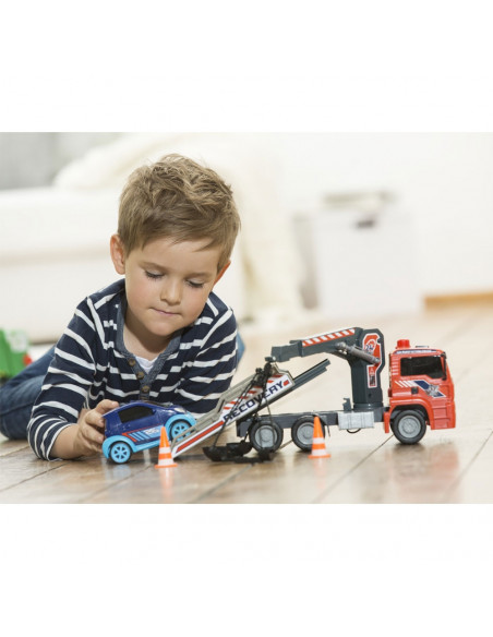 Camion de tractare Dickie Toys MAN Air Pump Crane Truck cu 1