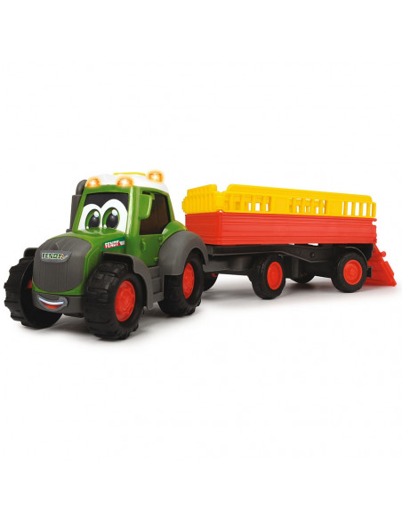 Tractor Dickie Toys Happy Fendt Animal Trailer cu remorca si