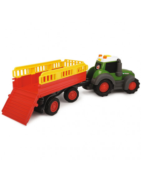 Tractor Dickie Toys Happy Fendt Animal Trailer cu remorca si