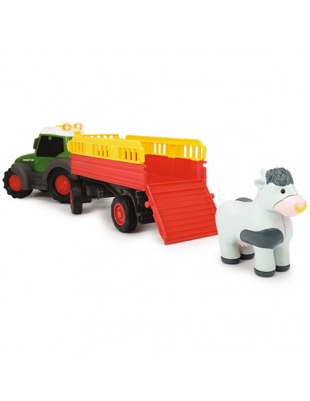 Tractor Dickie Toys Happy Fendt Animal Trailer cu remorca si