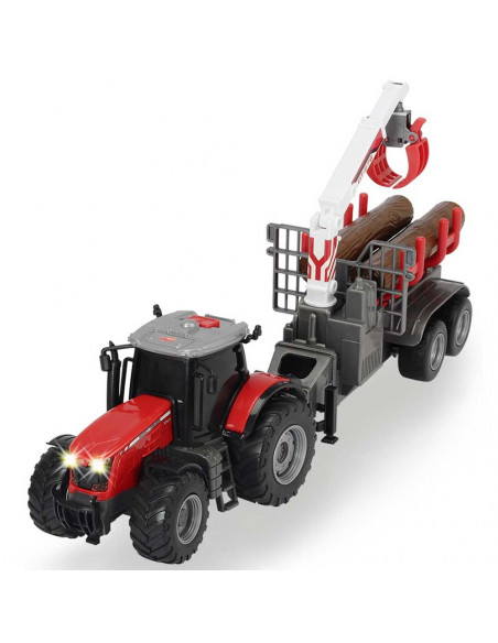 Tractor Dickie Toys Massey Ferguson MF 8737 cu remorca 42