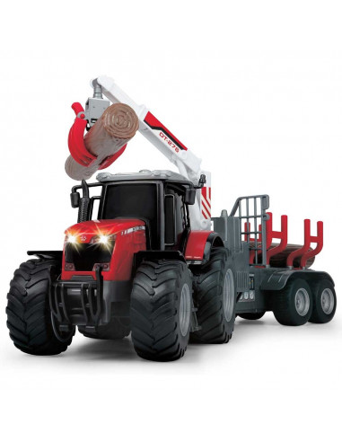 Tractor Dickie Toys Massey Ferguson MF 8737 cu remorca 42