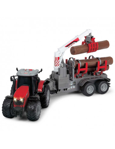 Tractor Dickie Toys Massey Ferguson MF 8737 cu remorca 42