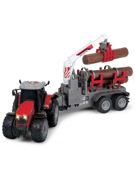 Tractor Dickie Toys Massey Ferguson MF 8737 cu remorca 42