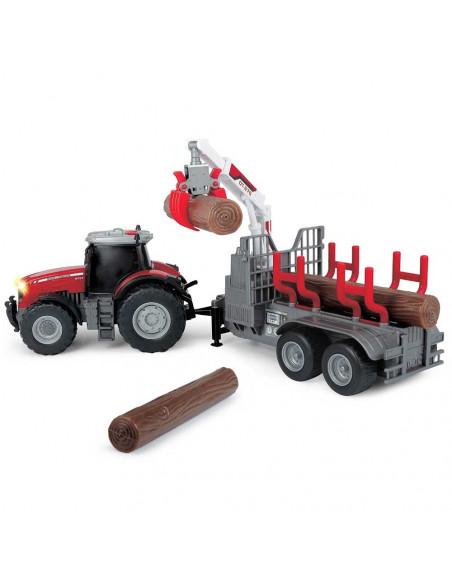 Tractor Dickie Toys Massey Ferguson MF 8737 cu remorca 42