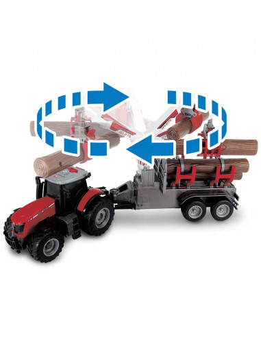 Tractor Dickie Toys Massey Ferguson MF 8737 cu remorca 42