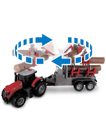 Tractor Dickie Toys Massey Ferguson MF 8737 cu remorca 42