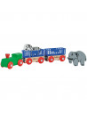 Tren din lemn Eichhorn Animal cu 2 figurine,S100001351