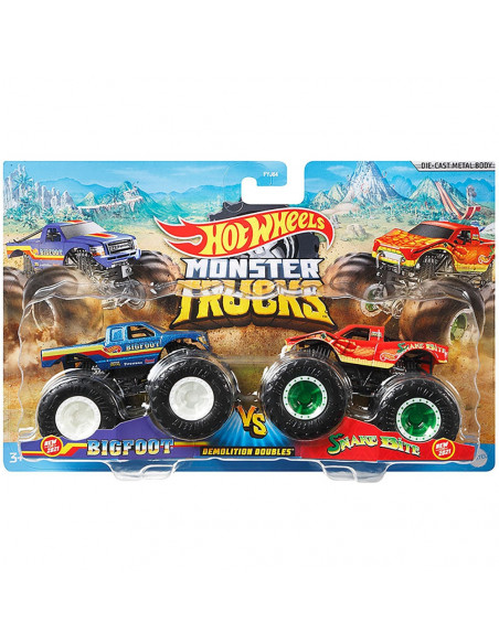Set Hot Wheels by Mattel Monster Trucks Bigfoot vs Snake