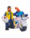 Motocicleta Simba Fireman Sam Police cu figurina Malcolm si
