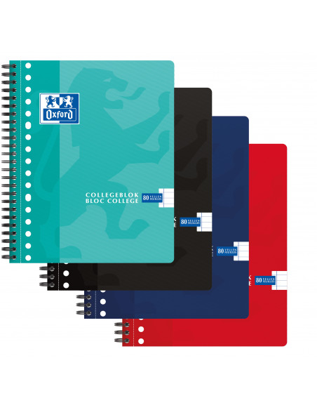 Caiet cu spirala A5, OXFORD School Collegebook, 80 file 90g/mp