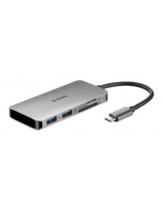 HUB extern D-LINK, porturi SD/microSD Dual Card Reader x 1, USB
