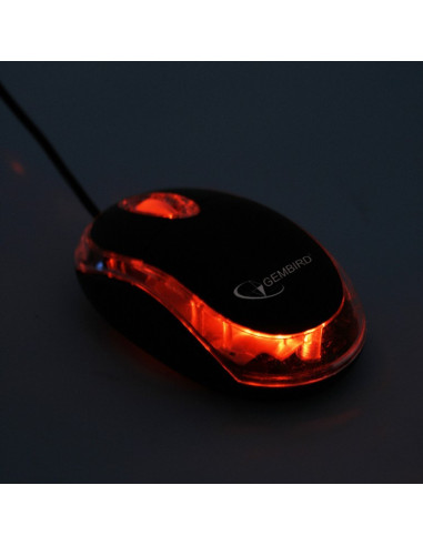 MOUSE GEMBIRD, notebook, PC, cu fir, optic, USB, 1000 dpi, 3/1